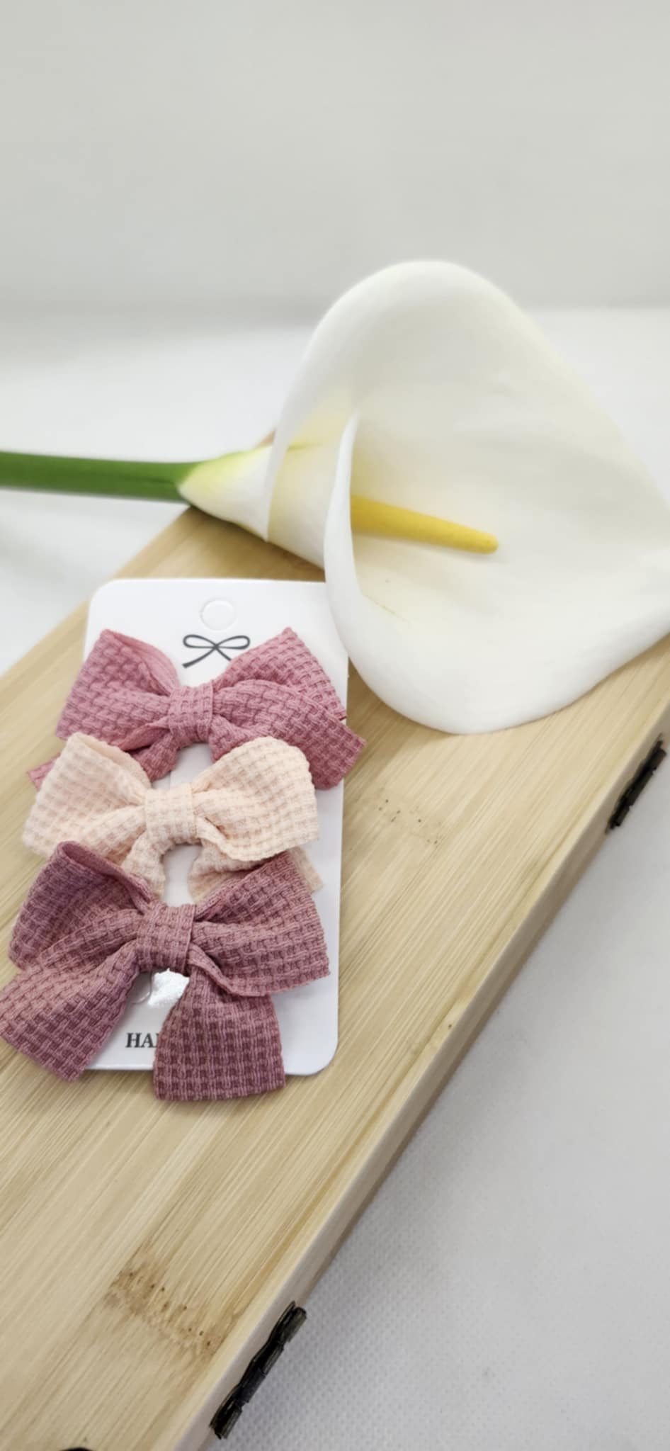 Lot de 3 Barrettes nœud Rose