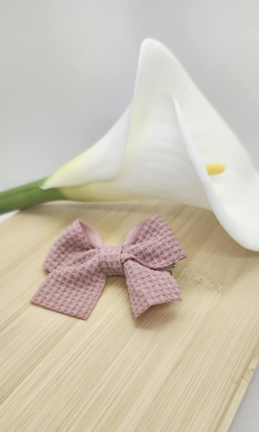 Barrette nœud vieux Rose