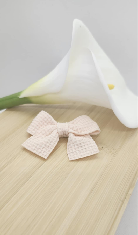 Barrette nœud Beige