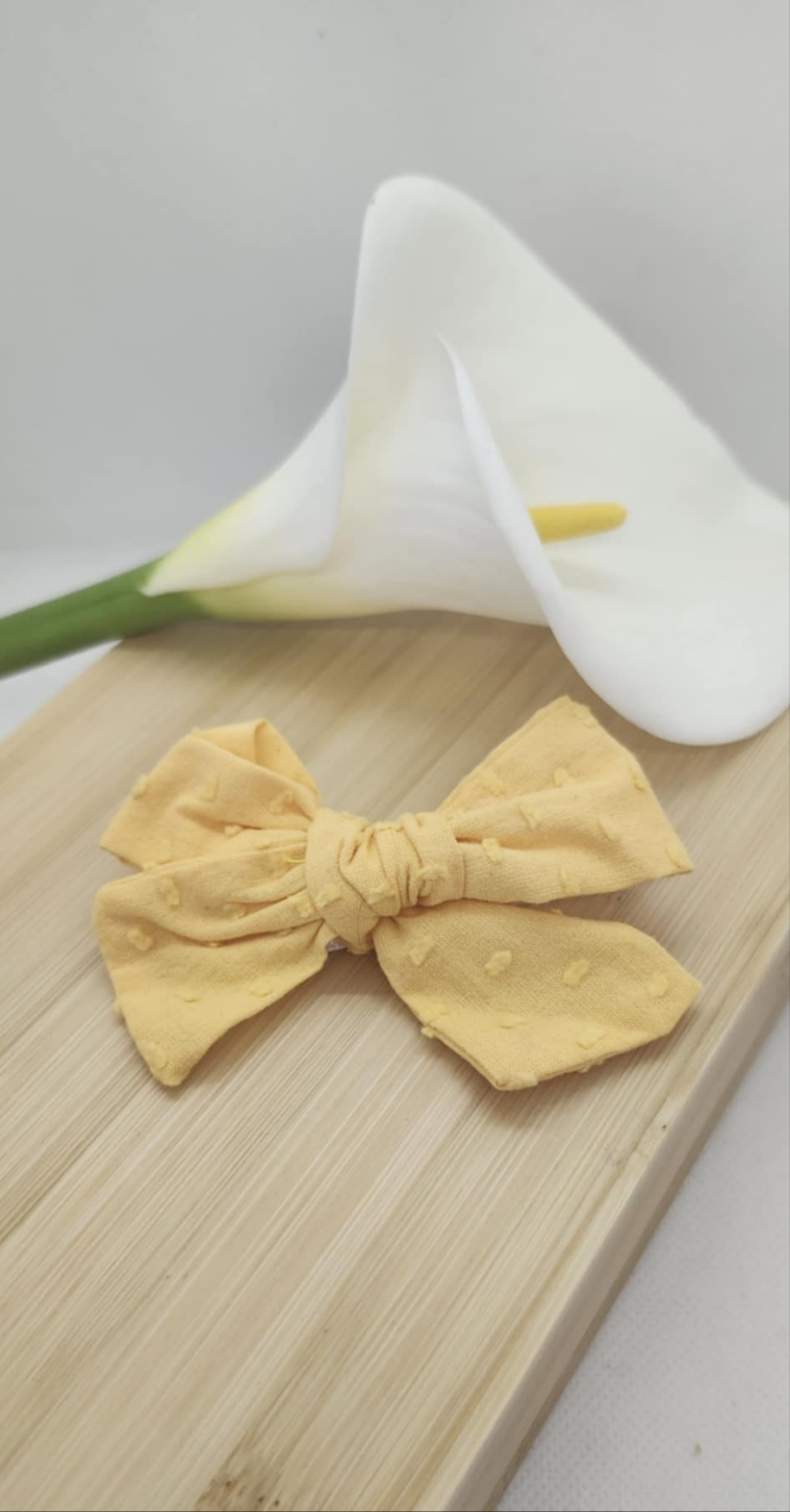 Barrette grand nœud Jaune