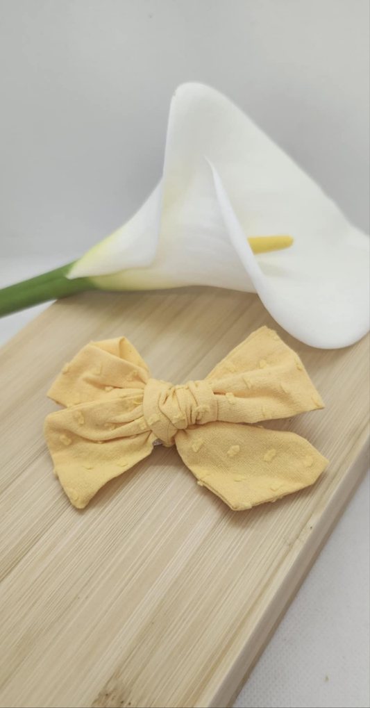 Barrette grand nœud Jaune